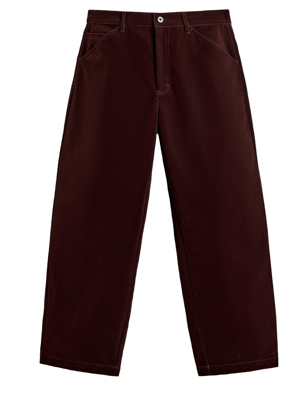 ZARA Burgundy Velvet Flocked Trousers